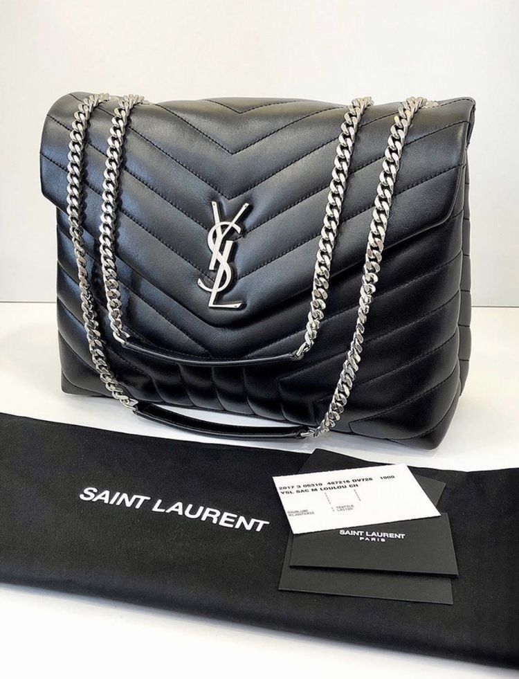 YSL BORSA LOULOU MEDIA IN PELLE TRAPUNTATA